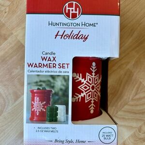 Huntington Home Red Snowflake Wax Warmer Set